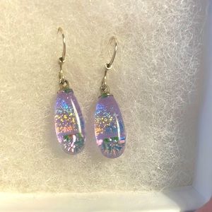 Dichroic glass earrings from Maui